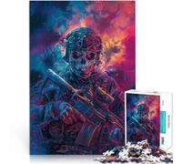 Jigsaw Puzzles 1000 Pieces for teenagers The Cyber Ghost Soldier Für Familienspaß einzigartiges Herausforderungsspiel38x26cm