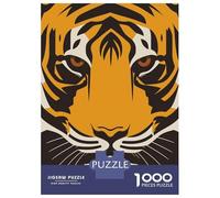 Jigsaw Puzzles 1000 Pieces for Teenagers Tiger Face Illustration Adult Jigsaw Puzzle Fun Games Improve Memory Help The Brain Exercise 38x26cm/1000pcs