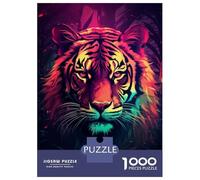 Jigsaw Puzzles 1000 Pieces for Teenagers Tiger Synthwave Jigsaws for Adults Relax Games Staycation Kill Time Help The Brain Exercise 38x26cm/1000pcs