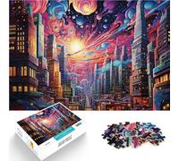 Jigsaw Puzzles 1000 Pieces for teenagers Trippy City - Cosmic Urbanity Games Toys Gift is ideal as a gift for the whole family 26x38cm