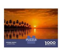 Jigsaw Puzzles 1000 Pieces for Teenagers Tropical Sunset with Palm Trees Jigsaw for Adults Relaxing Games Improve Memory Stress Reduction Gifts 52x38cm/1000pcs