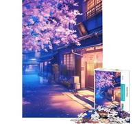 Jigsaw Puzzles 1000 Pieces for Teenagers Twilight Sakura Street Adult Jigsaw Puzzle Relaxing Games Enhance Memory for Birthday, Chrismas (size 50x75cm)