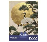 Jigsaw Puzzles 1000 Pieces for Teenagers Two Cranes on A Pine Branch with Golden Sun Puzzle for Adults Fun Games Enhance Memory Unique Birthday And Gifts 70x50cm/1000pcs