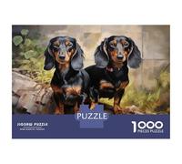 Jigsaw Puzzles 1000 Pieces for Teenagers Two Dachshunds Portrait Jigsaw Puzzle Fun Games For Family Fun Deal As Gifts for The Whole Family 70x50cm/1000pcs