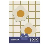 Jigsaw Puzzles 1000 Pieces for Teenagers Two Fried Eggs on Grid Background Jigsaw Puzzle Fun Games For Family Fun Deal As Gifts for The Whole Family 70x50cm/1000pcs