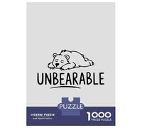 Jigsaw Puzzles 1000 Pieces for Teenagers Unbearable Bear Pun Adult Jigsaw Toy Wall Decor Staycation Kill Time Help The Brain Exercise 52x38cm/1000pcs
