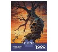Jigsaw Puzzles 1000 Pieces for Teenagers Unearthly Dual Skull Tree Jigsaw for Adults Toy Wall Decor Precision Cutting Stress Reduction Gifts 70x50cm/1000pcs