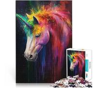 Jigsaw Puzzles 1000 Pieces for teenagers Unicorn Colorful Powder Lernspiele denn eignet sich ideal als Geschenk für die ganze Familie75x50cm