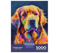 Jigsaw Puzzles 1000 Pieces for Teenagers Vibrant Golden Retriever Portrait Puzzle for Adults Fun Games Enhance Memory Unique Birthday And Gifts 70x50cm/1000pcs