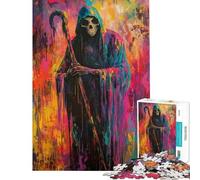 Jigsaw Puzzles 1000 Pieces for Teenagers Vibrant Grim Reaper Jigsaw 1000 Piece Relaxing Games Gifts Birthday Analysis And Logic (Size 38x52cm)