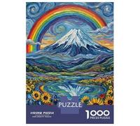 Jigsaw Puzzles 1000 Pieces for Teenagers Vibrant Mountain Landscape with Rainbow Jigsaw Puzzle Fun Games For Family Fun Deal As Gifts for The Whole Family 38x26cm/1000pcs