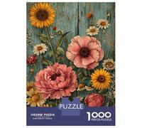 Jigsaw Puzzles 1000 Pieces for Teenagers Vintage Flowers Puzzles for Adults DIY Toys Precision Cutting Help The Brain Exercise 38x26cm/1000pcs