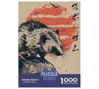 Jigsaw Puzzles 1000 Pieces for Teenagers Vintage Japanese Opossum Jigsaw for Adults Toy Wall Decor Precision Cutting Stress Reduction Gifts 52x38cm/1000pcs