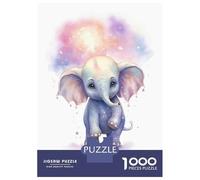 Jigsaw Puzzles 1000 Pieces for Teenagers Watercolor Baby Elephant Puzzle for Adults Brain Teaser Game Stress Reliever for Birthday, Chrismas 52x38cm/1000pcs