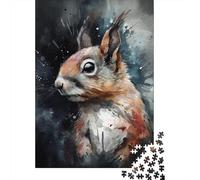 Jigsaw Puzzles 1000 Pieces for Teenagers Watercolor Squirrel Art Print-2 Jigsaw for Adults Relaxing Games Improve Memory Stress Reduction Gifts 38x26cm/1000pcs