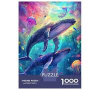Jigsaw Puzzles 1000 Pieces for Teenagers Whale Dreams Adult Jigsaw Puzzle Fun Games Improve Memory Help The Brain Exercise 52x38cm/1000pcs