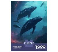 Jigsaw Puzzles 1000 Pieces for Teenagers Whale Starry Night Adult Jigsaw Puzzle Relax Games Analysis And Logic Unique Birthday And Gifts 38x26cm/1000pcs