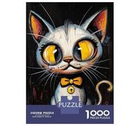 Jigsaw Puzzles 1000 Pieces for Teenagers Whimsical Cat Portrait Puzzles for Adults Relaxing Games Stress Reliever Help The Brain Exercise 70x50cm/1000pcs