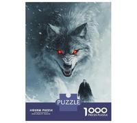 Jigsaw Puzzles 1000 Pieces for Teenagers White Wolf Encounter Adult Jigsaw Hands-on Game Presents for Women for Birthday, Chrismas 38x26cm/1000pcs