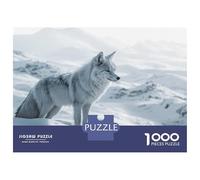 Jigsaw Puzzles 1000 Pieces for Teenagers White Wolf in Snowy Mountain Landscape Teenager Puzzles Relax Games Stress Reliever Deal As Gifts for The Whole Family 38x26cm/1000pcs