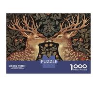 Jigsaw Puzzles 1000 Pieces for Teenagers William Morris Deer Floral Art Jigsaw Puzzle Fun Games For Family Fun Deal As Gifts for The Whole Family 70x50cm/1000pcs