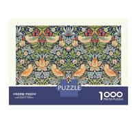 Jigsaw Puzzles 1000 Pieces for Teenagers William Morris Strawberry Thief Puzzle for Adults Brain Teaser Game Stress Reliever for Birthday, Chrismas 70x50cm/1000pcs