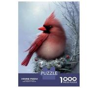Jigsaw Puzzles 1000 Pieces for Teenagers Winter Cardinal Bird Art Print Jigsaw Puzzle Relaxing Games Analysis And Logic Stress Reduction Gifts 70x50cm/1000pcs