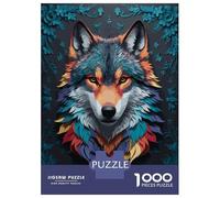 Jigsaw Puzzles 1000 Pieces for Teenagers Wolf Face Puzzles for Adults DIY Toys Precision Cutting Help The Brain Exercise 52x38cm/1000pcs
