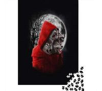Jigsaw Puzzles 1000 Pieces for Teenagers Wolf Mask Halloween Costume Jigsaw for Adults Relaxing Games Improve Memory Stress Reduction Gifts 70x50cm/1000pcs