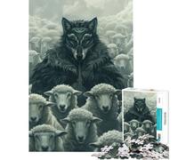Jigsaw Puzzles 1000 Pieces for Teenagers Wolf Mask Sheep Leader Jigsaw 1000 Pieces Home Decoration Toys Wall Decoration Deal As Gifts for The Whole Family (50x75cm)