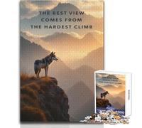 Jigsaw Puzzles 1000 Pieces for Teenagers Wolf on Mountain Motivation Inspiration Toy Intellectual Game Enhance Memory Gift Birthday Size 50x75cm