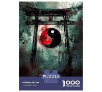 Jigsaw Puzzles 1000 Pieces for Teenagers Yin Yang Japanese Torii Gate Jigsaw Puzzle Relaxing Games Analysis And Logic Stress Reduction Gifts 52x38cm/1000pcs