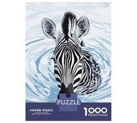 Jigsaw Puzzles 1000 Pieces for Teenagers Zebra in Water Digital Art Adult Jigsaw Hands-on Game Wall Art Deal As Gifts for The Whole Family 70x50cm/1000pcs