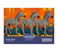 Jigsaw Puzzles 1000 Pieces for Teenagers Zebras on A Bridge Art Print Adult Jigsaw Puzzle Fun Games Improve Memory Help The Brain Exercise 38x26cm/1000pcs