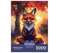 Jigsaw Puzzles 1000 Pieces for Teenagers Zen Meditating Fox Adult Jigsaw Hands-on Game But Fun And Humorous Stress Reduction Gifts 38x26cm/1000pcs
