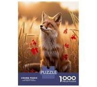 Jigsaw Puzzles 1000 Pieces Fox in A Wheat Field Adult Jigsaw Puzzle Brain Teaser Game Analysis And Logic Christmas Birthday Gifts 52x38cm/1000pcs