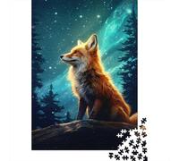 Jigsaw Puzzles 1000 Pieces Fox Under Starry Sky Jigsaw 52x38cm/1000pcs Gift For Kids Challenging Creative Family Game DIY Cardboard