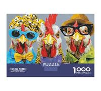 Jigsaw Puzzles 1000 Pieces Funny Chickens Wearing Glasses Adult Jigsaw Puzzle Brain Teaser Game Analysis And Logic Christmas Birthday Gifts 52x38cm/1000pcs