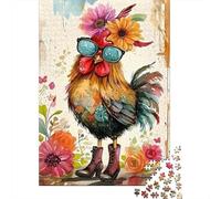 Jigsaw Puzzles 1000 Pieces Funny Rooster Art Puzzles 38x26cm/1000pcs Gift For Kids Stress Reliever Educational Games DIY Cardboard