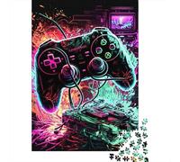 Jigsaw Puzzles 1000 Pieces Gaming Controller Neon Art Jigsaw 52x38cm/1000pcs Gift For Kids Stress Reliever Educational Games DIY Cardboard