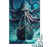 Jigsaw Puzzles 1000 Pieces Giant Kraken Attack Puzzles 70x50cm/1000pcs Gift For Kids Challenging Creative Family Game DIY Cardboard