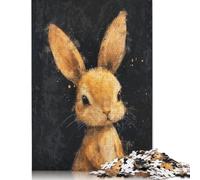 Jigsaw Puzzles 1000 Pieces Golden Gaze Bunny Puzzle for Adults Woodenboard Puzzles Christmas Puzzle Gifts 1000pcs (75x50cm)