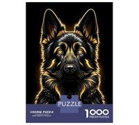Jigsaw Puzzles 1000 Pieces Golden German Shepherd Portrait Jigsaws for Adults Hands-on Game Stress Reliever Unique Birthday And Xmas Gifts 38x26cm/1000pcs