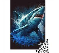 Jigsaw Puzzles 1000 Pieces Great White Shark Attack Puzzles 52x38cm/1000pcs Gift For Kids Stress Reliever Family Game DIY Cardboard