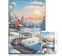 Jigsaw Puzzles 1000 Pieces Happy Snowman Haven Relaxing Solo Quiet Time Superior Accurate Cutting Play Toy Size 38x26cm