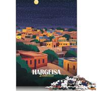 Jigsaw Puzzles 1000 Pieces Hargeisa Somaliland Nightscape Illustration Puzzle for Adults Paperboard Puzzles Christmas Puzzle Gifts 38x26cm/1000pcs