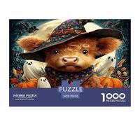 Jigsaw Puzzles 1000 Pieces - Highland Cow Art Puzzles for Adults -Artistic Animals Impossible Hard Difficult Challenging Puzzles for Home Decor Birthday Party Gifts Toy (70x50cm/1000pcs)