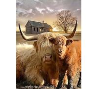 Jigsaw Puzzles 1000 Pieces,Highland Cow - Fluffy Cattle Animal Wall Art for Farmhouse Decor, Bedroom Wall Decor,Home Decoration Colorful Puzzle,Jigsaw for Active Thinking Party Entertainment