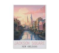 Jigsaw Puzzles 1000 Pieces，Jackson Square New Orleans，Wood Children Games Educational Toys（75x50cm）-FK81