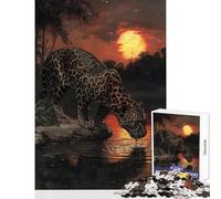 Jigsaw Puzzles 1000 Pieces Jaguar at Sunset DIY Toys Gifts for Women Men for Educational Game Enhance Love between Couples Size 38x52cm